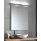 Miroir mural avec éclairage intégré en acier inoxydable Made in Italy - Tuccio Viadurini