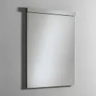 Miroir mural avec éclairage intégré en acier inoxydable Made in Italy - Tuccio Viadurini