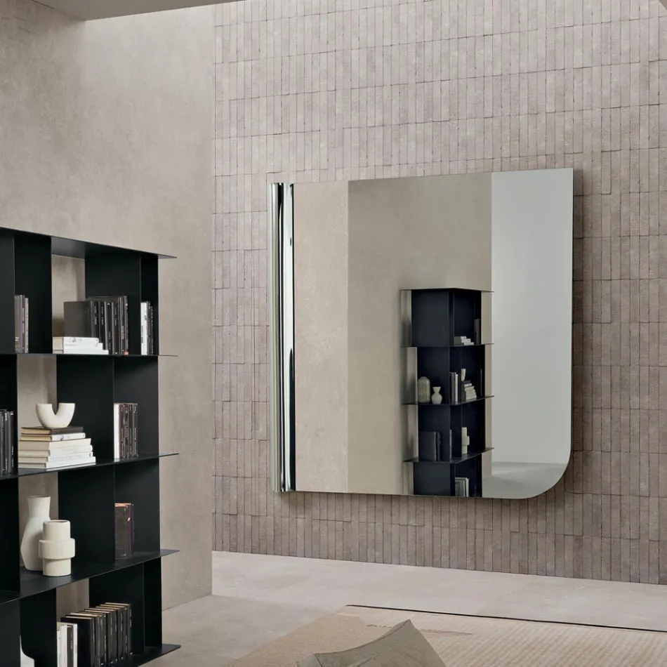 Miroir mural Beniamina à bord ondulé, fabriqué en Italie Viadurini