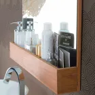 Miroir mural avec structure et compartiment de rangement en bois de teck - Palima Viadurini