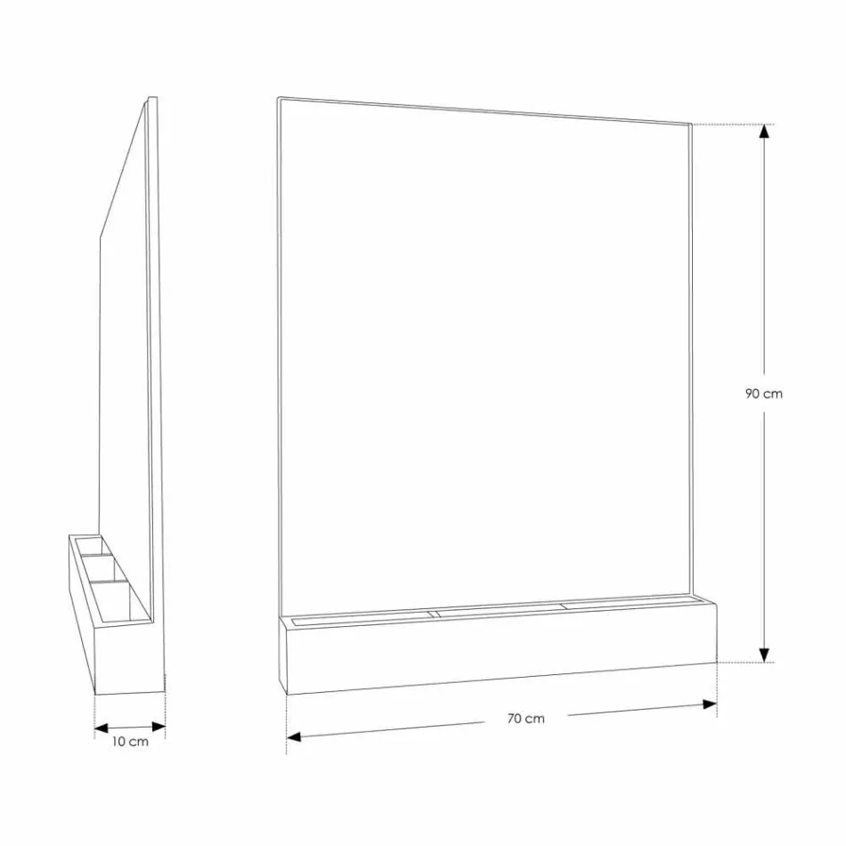 Miroir mural avec structure et compartiment de rangement en bois de teck - Palima Viadurini