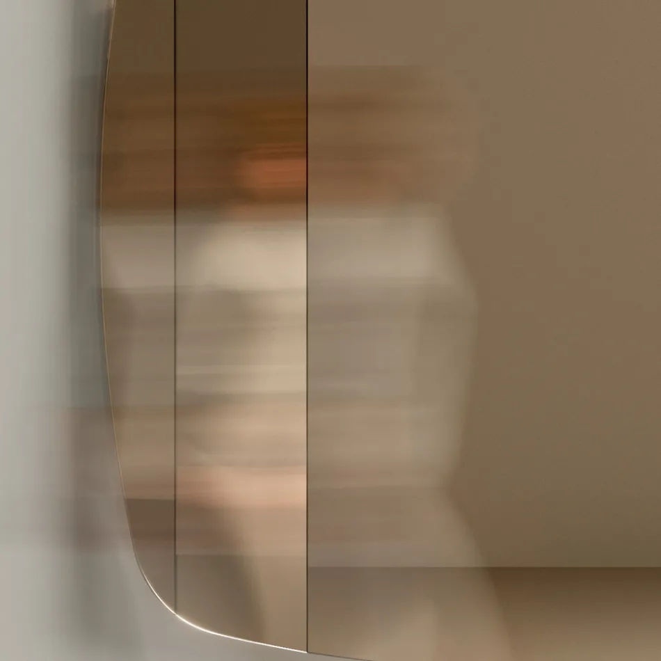 Miroir mural avec structure en bois peint en noir Made in Italy - Arya Viadurini