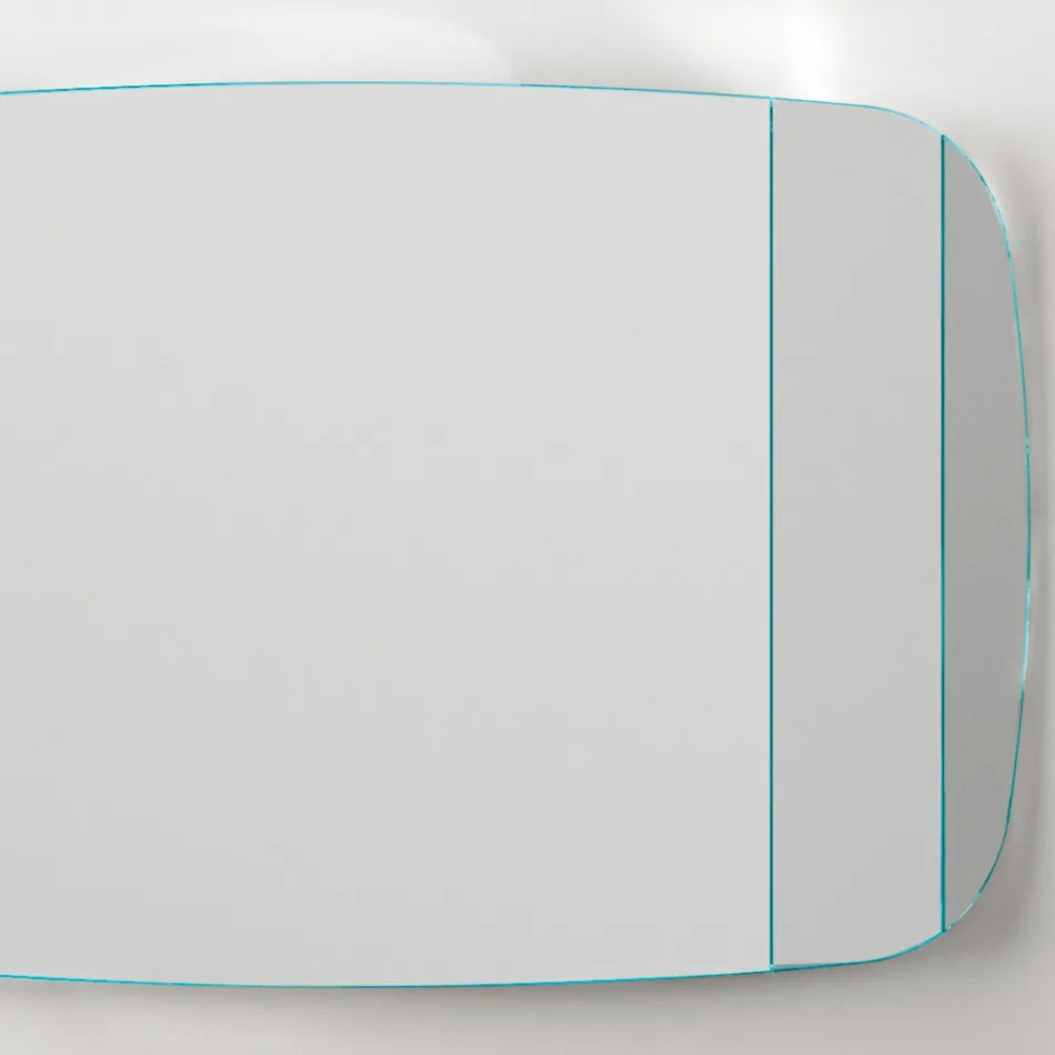 Miroir mural avec structure en bois peint en noir Made in Italy - Arya Viadurini