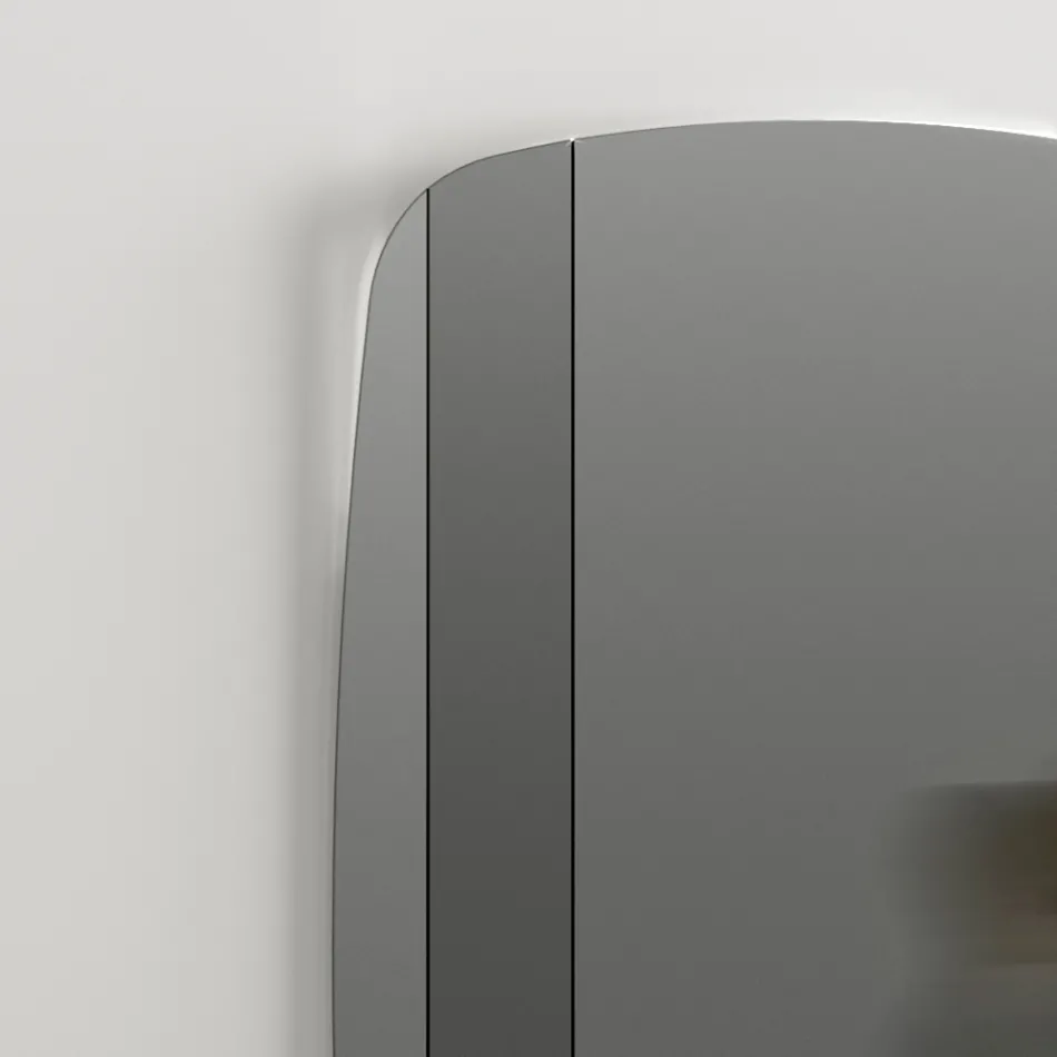 Miroir mural avec structure en bois peint en noir Made in Italy - Arya Viadurini