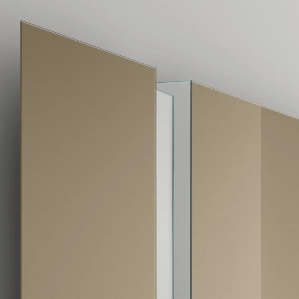 Miroir mural avec coupe latérale en forme de V fabriqué en Italie - Spirit Viadurini