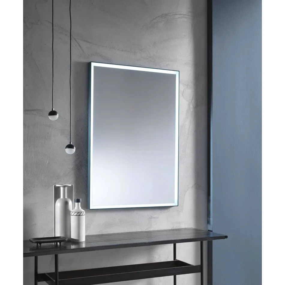 Miroir mural avec cadre en aluminium et éclairage LED Made in Italy - Chik Viadurini