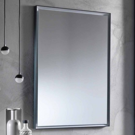 Miroir mural avec cadre en aluminium et éclairage LED Made in Italy - Chik Viadurini
