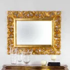 Miroir mural finition feuille d'or design Gudin, 108x87 cm Viadurini