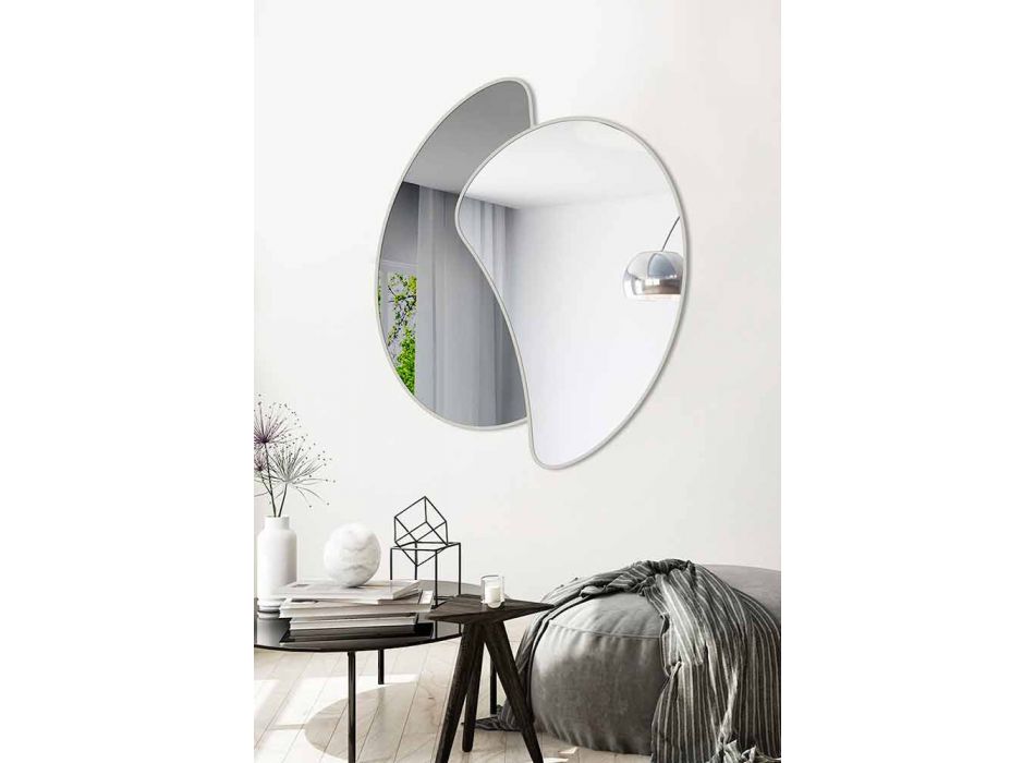 Grand miroir mural design avec finition colorée moderne - Mantra Viadurini