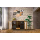 Miroir mural design moderne en bois et fer - Ortensio Viadurini