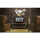 Miroir mural design moderne en bois et fer - Ortensio Viadurini