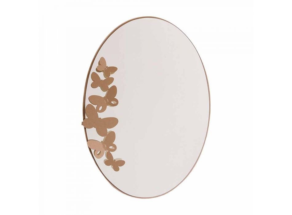 Miroir mural ovale en fer de conception moderne fabriqué en Italie - beurre Viadurini