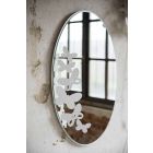 Miroir mural ovale en fer de conception moderne fabriqué en Italie - Beurre Viadurini