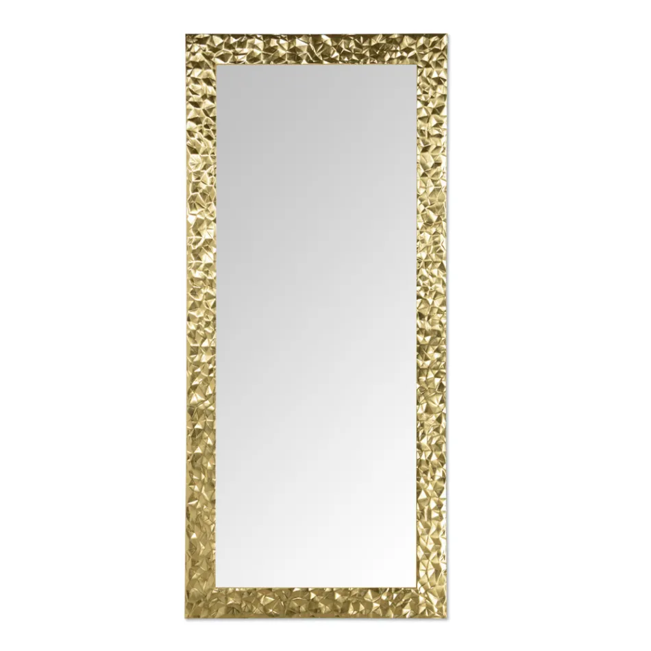 Miroir mural en bois décoré à la main fabriqué en Italie - Niagara Viadurini