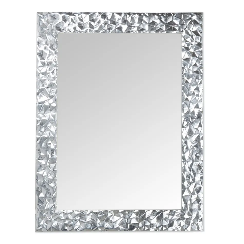 Miroir mural en bois décoré à la main fabriqué en Italie - Niagara Viadurini