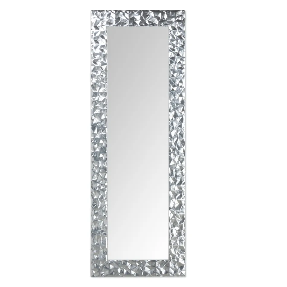 Miroir mural en bois décoré à la main fabriqué en Italie - Niagara Viadurini