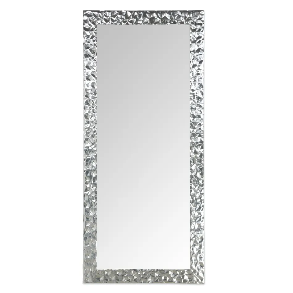 Miroir mural en bois décoré à la main fabriqué en Italie - Niagara Viadurini