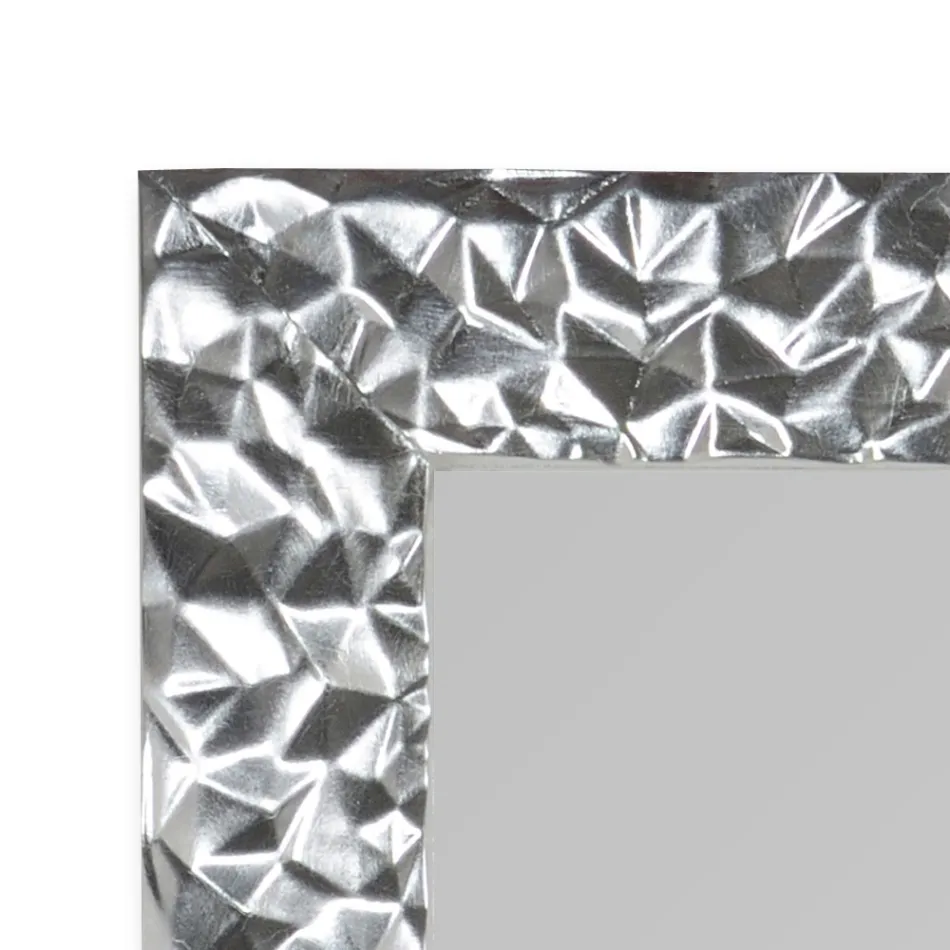 Miroir mural en bois décoré à la main fabriqué en Italie - Niagara Viadurini