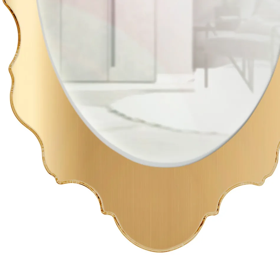 Miroir mural en plexiglas avec cadre doré ou argenté, fabriqué en Italie - Ariele Viadurini