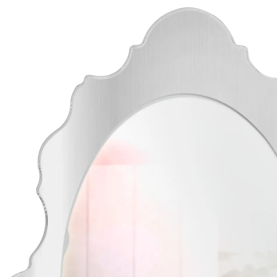 Miroir mural Ariele en plexiglas avec cadre doré ou argenté, fabriqué en Italie Viadurini