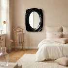 Miroir mural drapé en plexiglas noir Maelia, fabriqué en Italie Viadurini