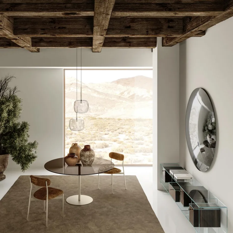 Miroir mural en verre convexe courbé en différentes finitions - Light Viadurini