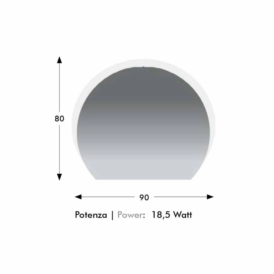 Miroir mural moderne avec détails sablés et LED Made in Italy - Rialto Viadurini