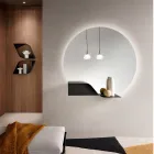 Miroir mural rétroéclairé par LED avec cadre en ABS, fabriqué en Italie - Dafira Viadurini