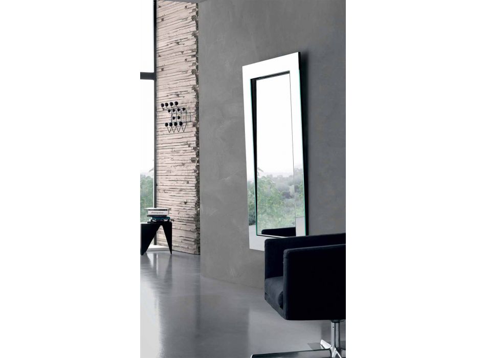 Miroir mural rectangulaire avec cadre incliné Made in Italy - Salamina Viadurini