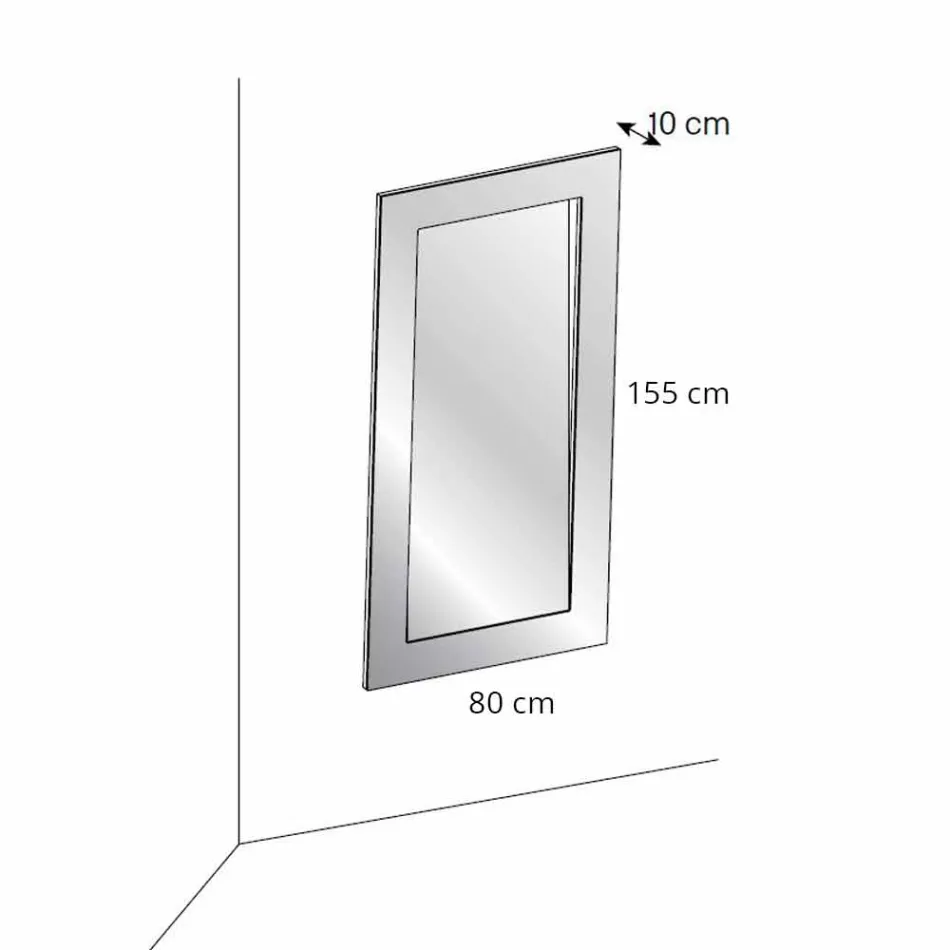 Miroir mural rectangulaire avec cadre incliné Made in Italy - Salamina Viadurini