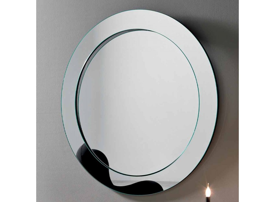 Miroir mural rond avec cadre incliné Made in Italy - Salamina Viadurini
