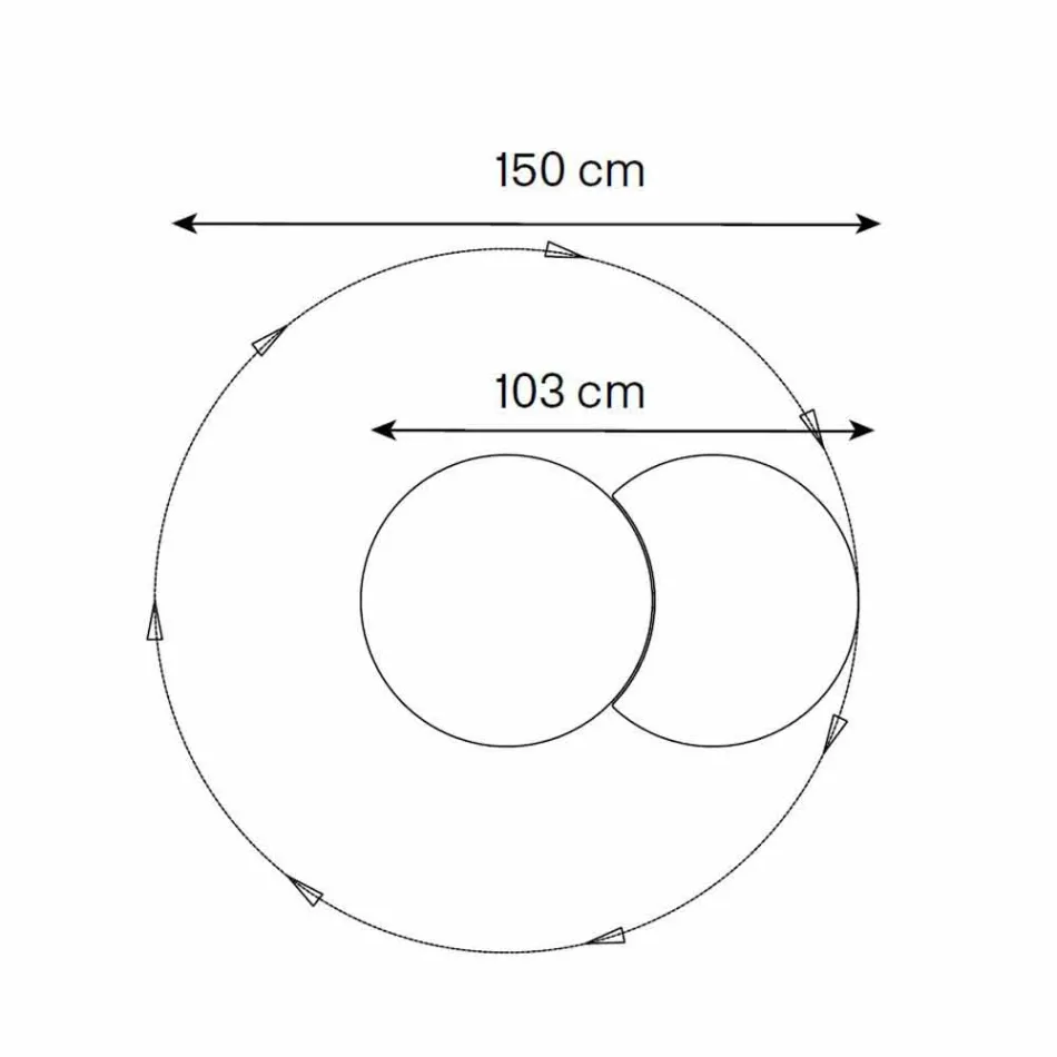 Miroir mural rond avec satellite pivotant à 360 ° Fabriqué en Italie - Shaki Viadurini