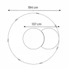 Miroir mural rond avec satellite pivotant à 360 ° Fabriqué en Italie - Shaki Viadurini
