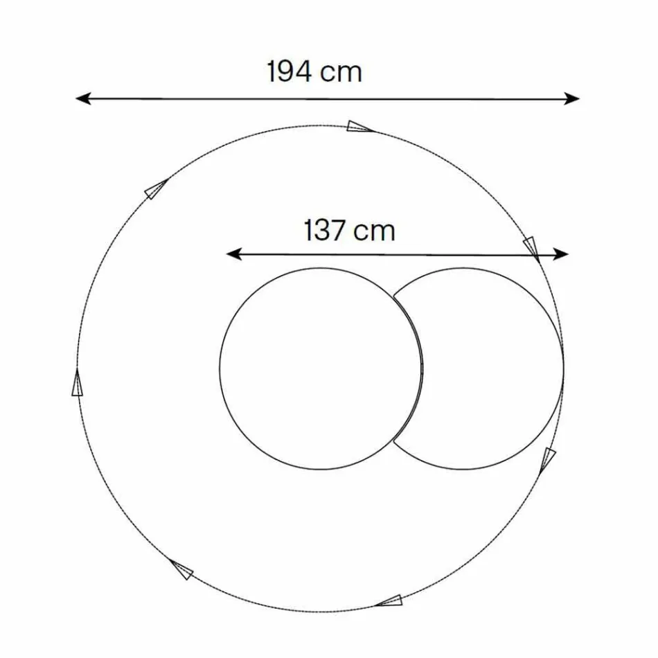 Miroir mural rond avec satellite pivotant à 360 ° Fabriqué en Italie - Shaki Viadurini