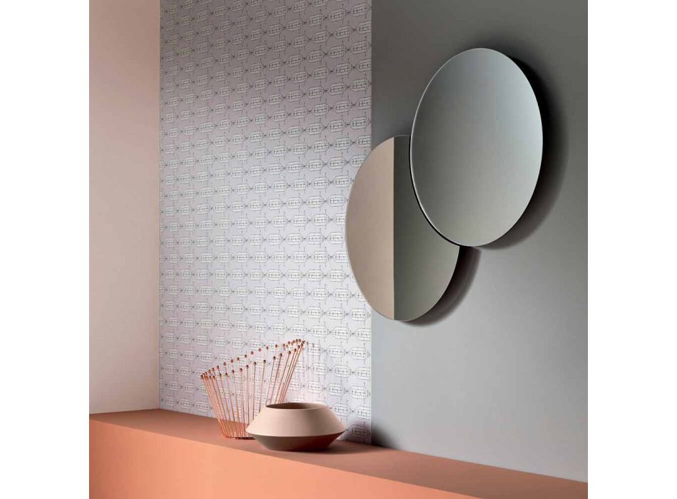 Miroir mural rond avec satellite pivotant à 360 ° Fabriqué en Italie - Shaki Viadurini