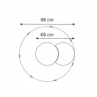 Miroir mural rond avec satellite pivotant à 360 ° Fabriqué en Italie - Shaki Viadurini