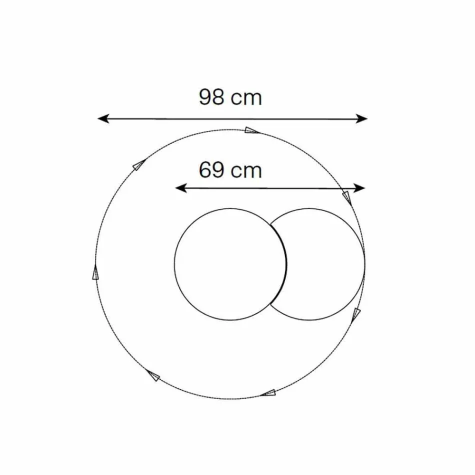 Miroir mural rond avec satellite pivotant à 360 ° Fabriqué en Italie - Shaki Viadurini
