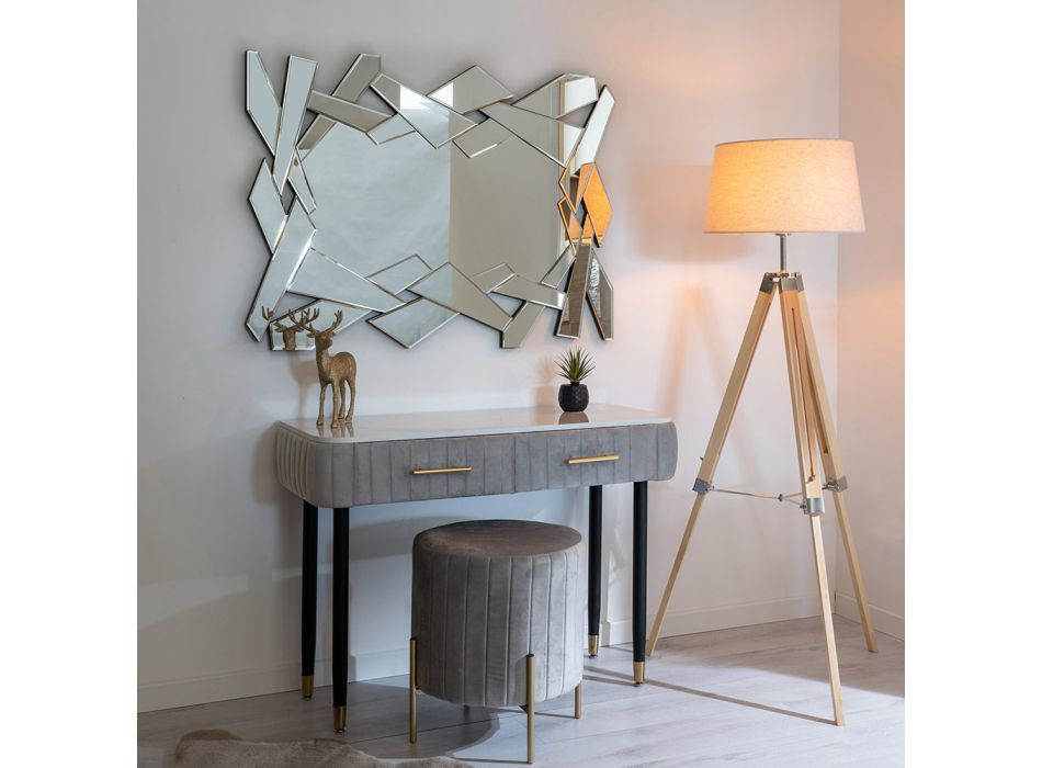 Miroir mural en forme de verre de 110 cm avec cadre moderne - Nirdo Viadurini
