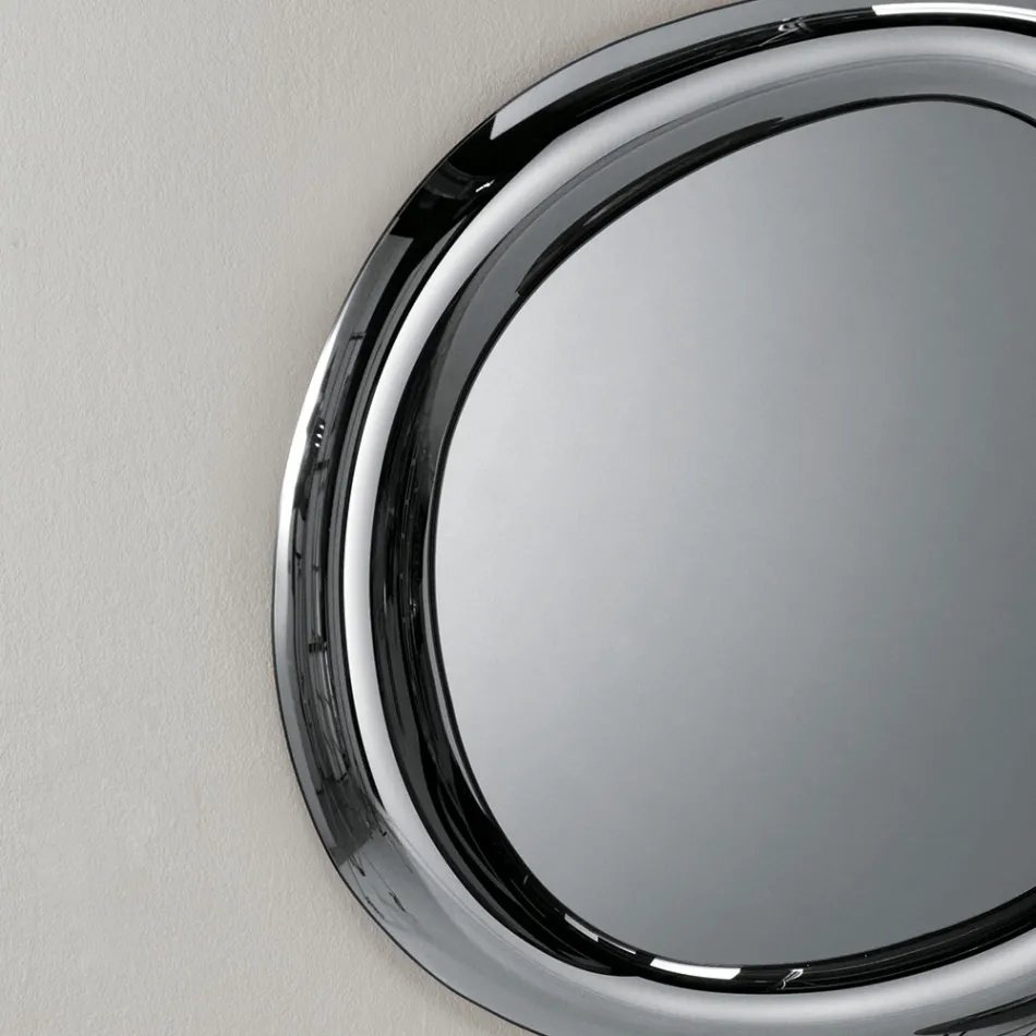 Miroir mural de forme originale avec cadre incurvé, fabriqué en Italie - Babila Viadurini