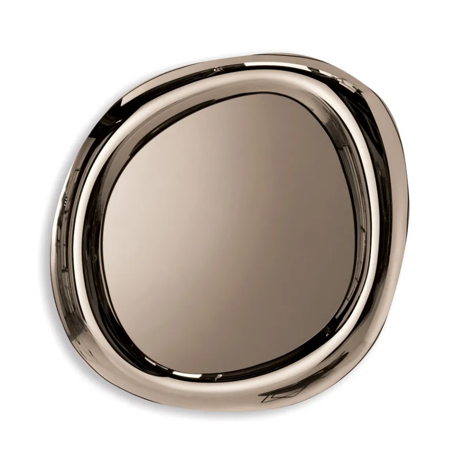 Miroir mural de forme originale avec cadre incurvé, fabriqué en Italie - Babila Viadurini