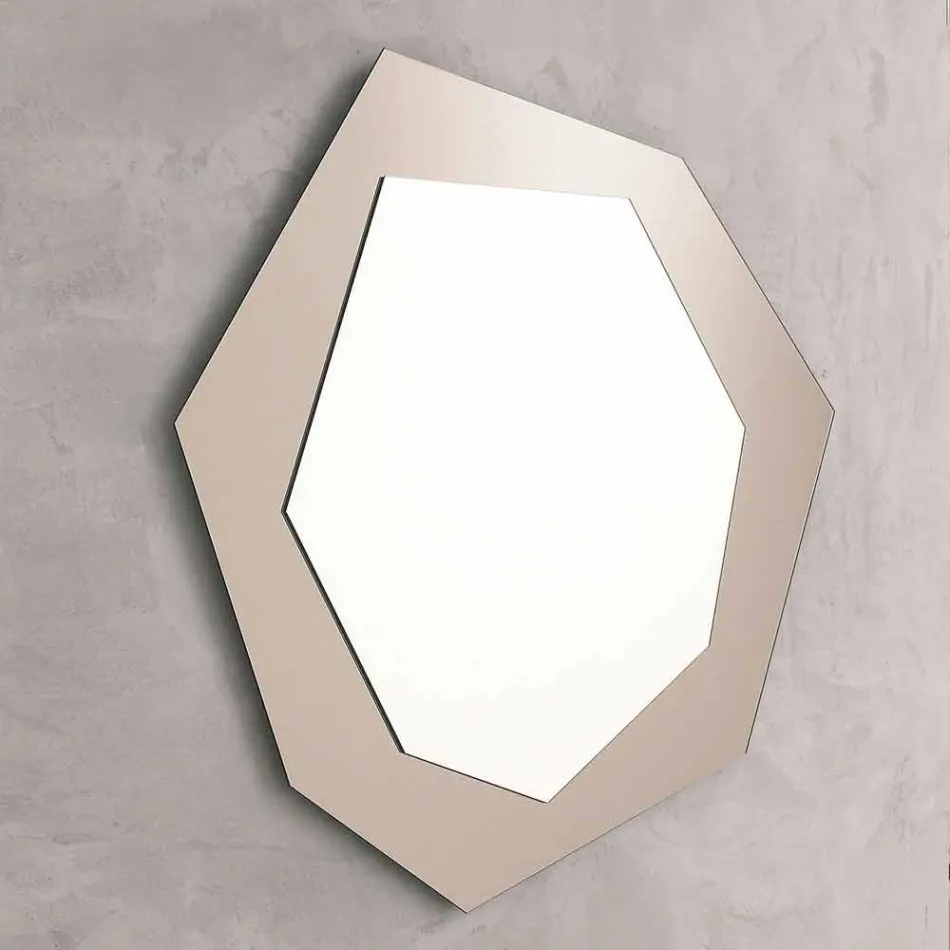 Miroir mural en forme avec cadre en verre Made in Italy - Chlore Viadurini