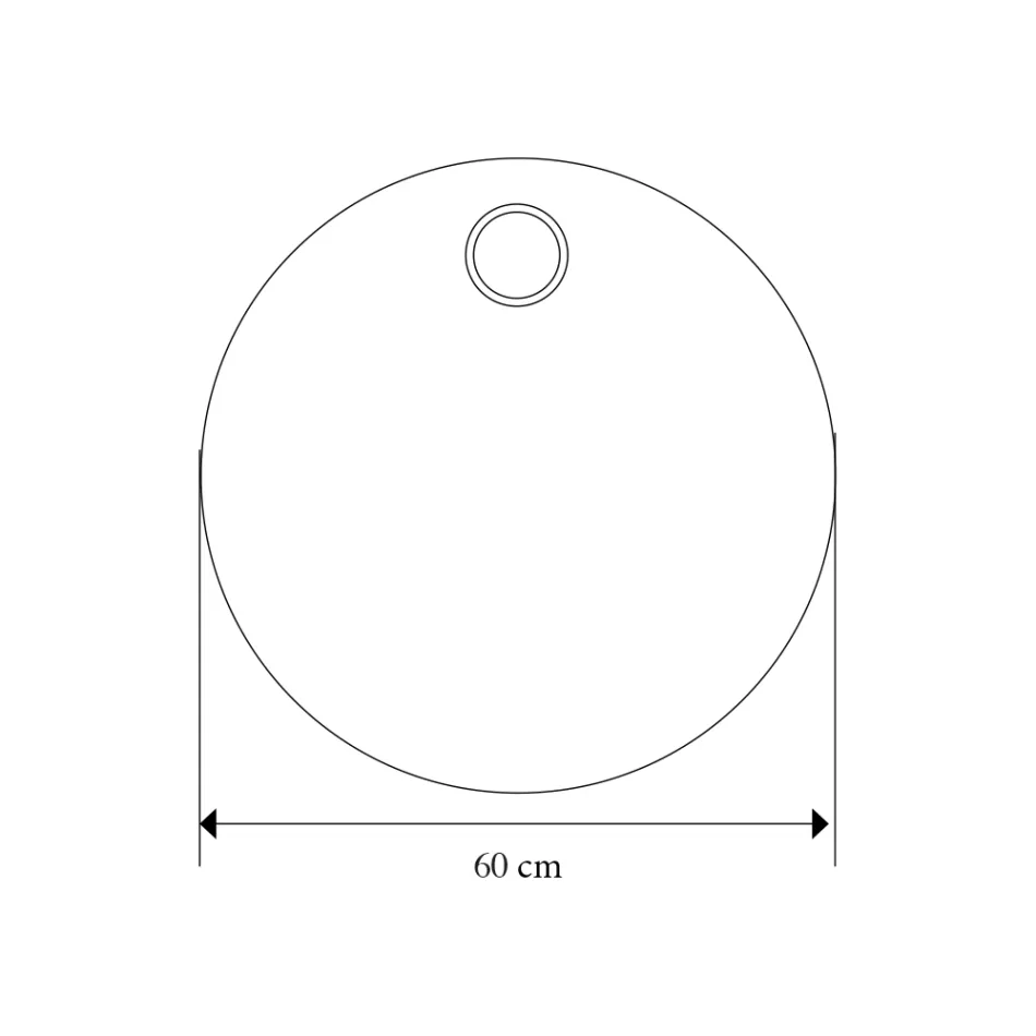 Miroir mural rond avec anneau en teck coloré Made in Italy - Odile Viadurini