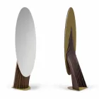 Miroir de sol design en bois de frêne et métal Made in Italy - Cuspide Viadurini