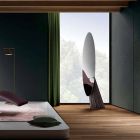 Miroir de sol design en bois de frêne et métal Made in Italy - Cuspide Viadurini