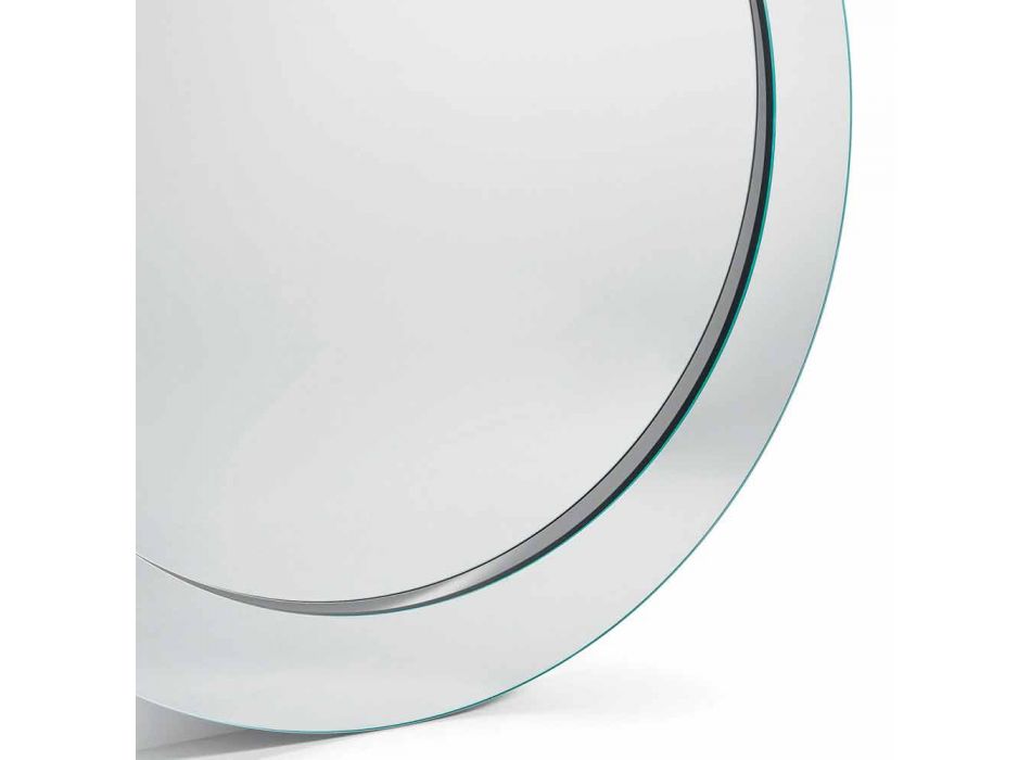Miroir de sol rond moderne avec cadre incliné fabriqué en Italie - Salamina Viadurini