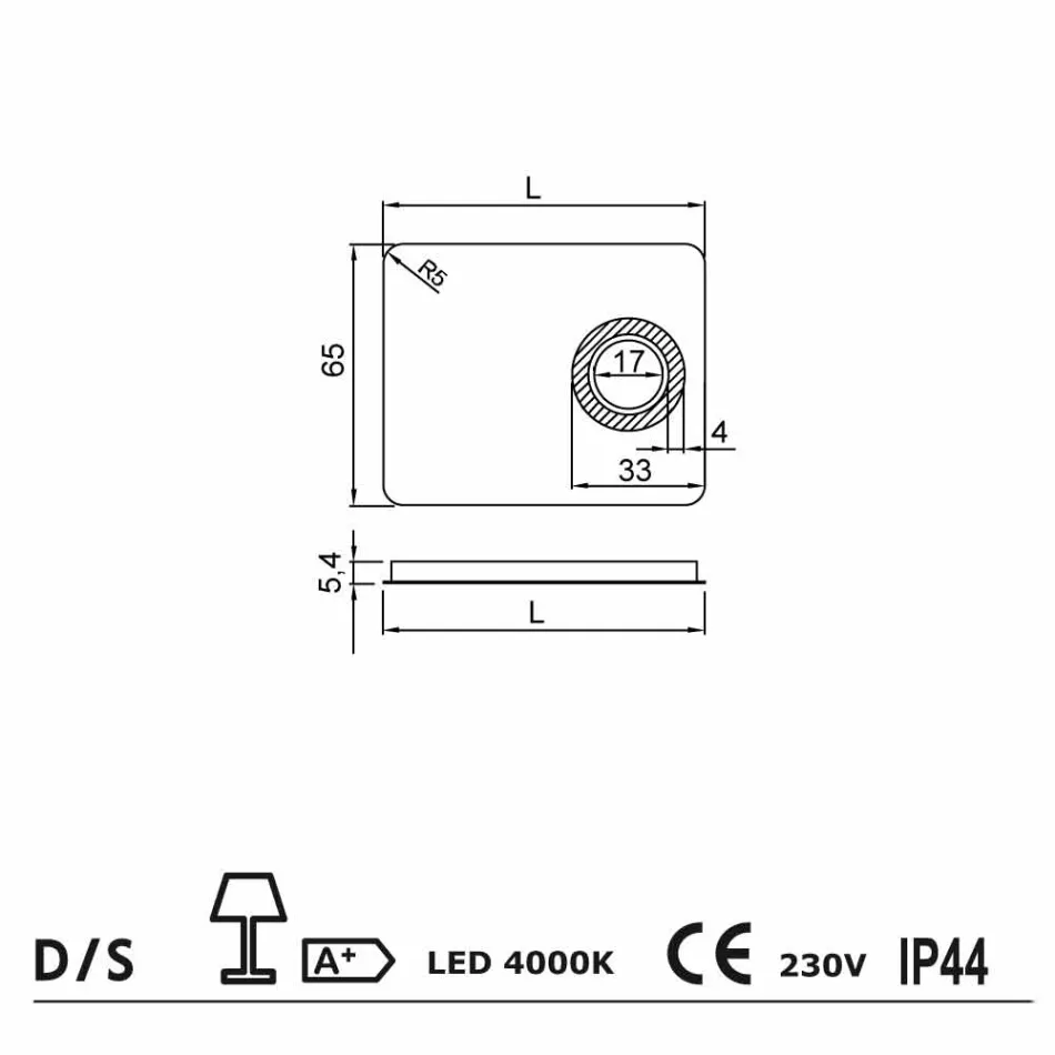 Miroir de maquillage design moderne, éclairage LED, Maren Viadurini