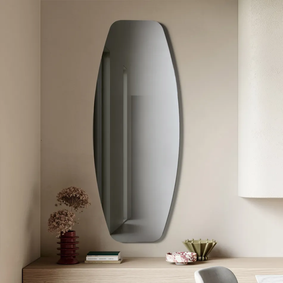 Miroir allongé disponible en trois coloris, fabriqué en Italie - Silea Viadurini