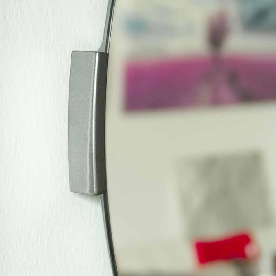 Miroir mural en porte-à-faux design rond moderne avec cadre - Odosso Viadurini