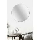 Miroir mural en porte-à-faux design rond moderne avec cadre - Odosso Viadurini