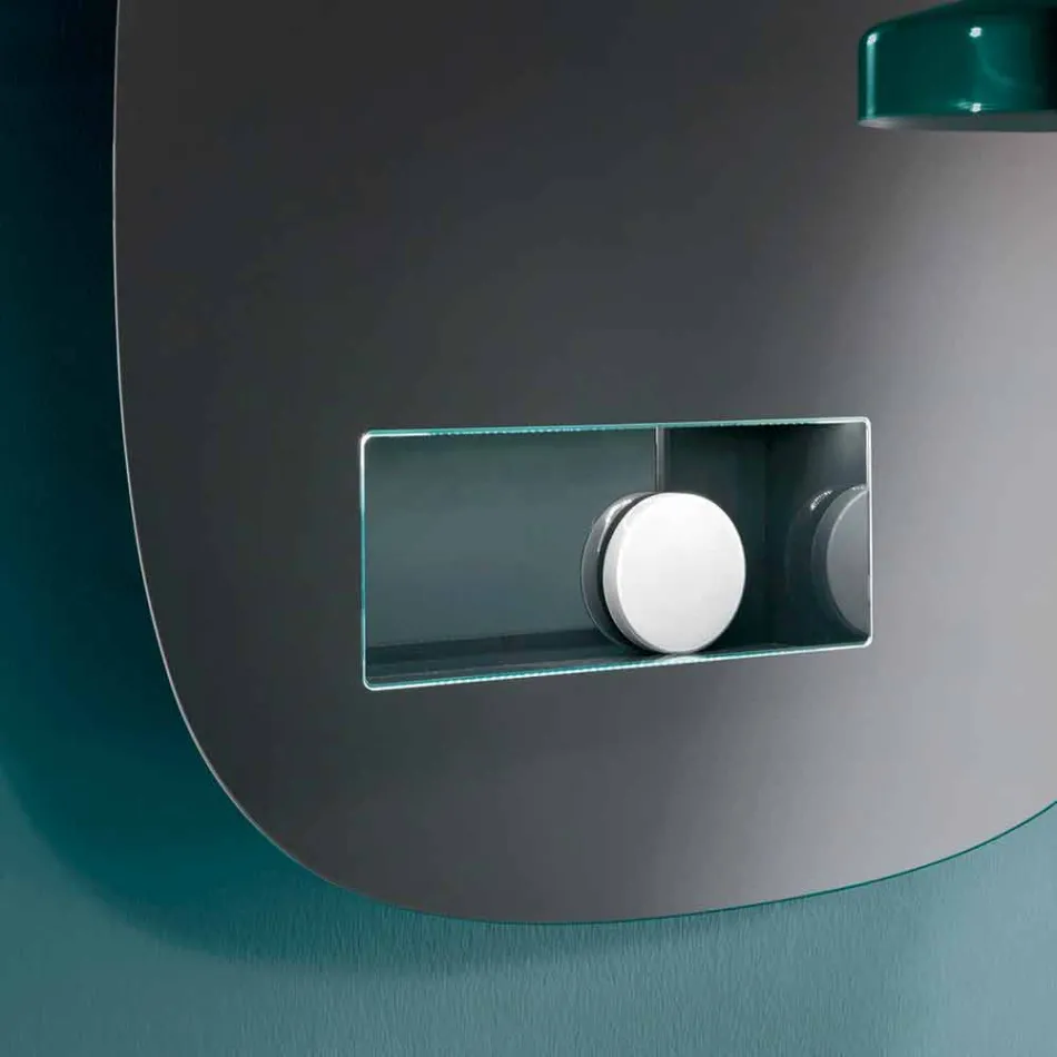 Miroir Mural Décoratif Fini Fumé avec Compartiment Design Noir - Matrix Viadurini